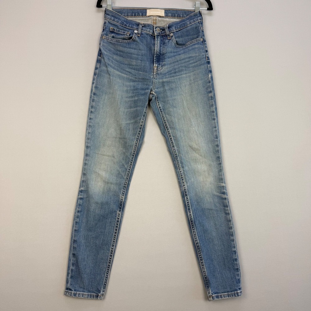 Everlane Authentic Stretch High Rise Skinny Jeans Medium Wash Blue Denim Size 26